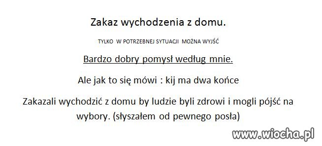 Zakaz wychodzenia z domu