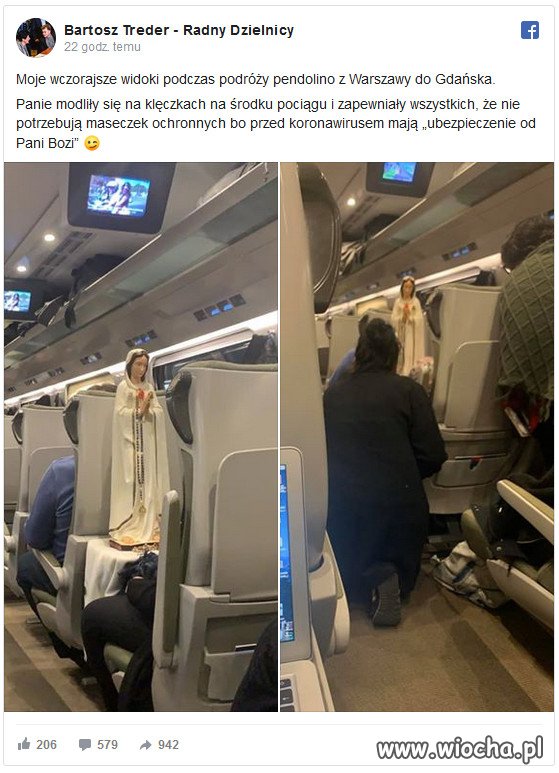 Pasażerki pociągu modliły się do Pani Bozi
