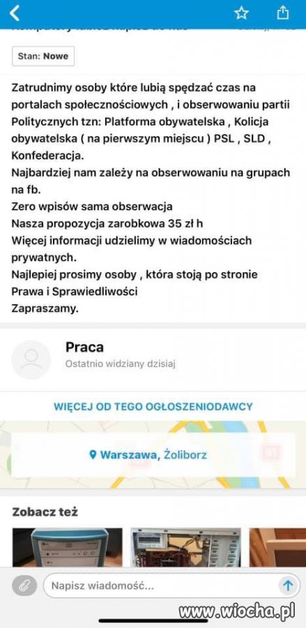 PIS chociaż tworzy miejsca pracy !!!