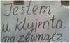 Karteczka na jednym z punktów handlowych