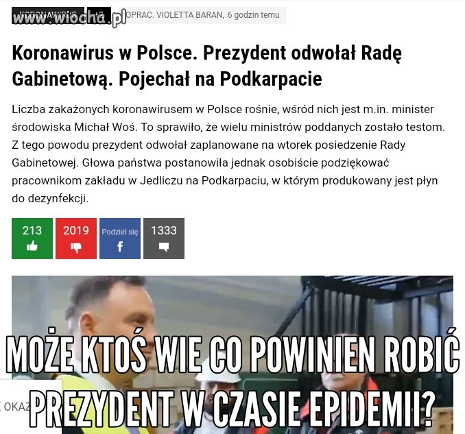 Co Prezydent powinien robić w czasie epidemii?
