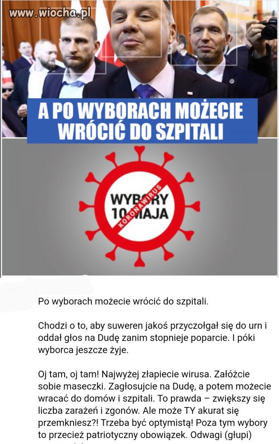 Wybory2020 kosztem zdrowia i życia Polaków 