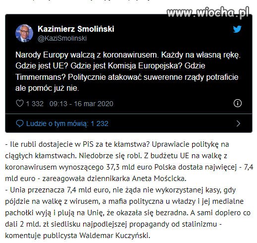 Kazimierz Smoliński zaatakował