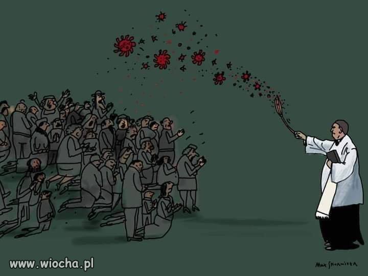 Bo ksiądz ma ręce konsekrowane-  bez wirusa!