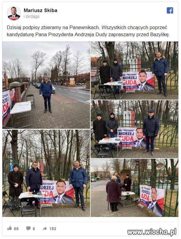 Baner z podobizną prezydenta wywiesił 