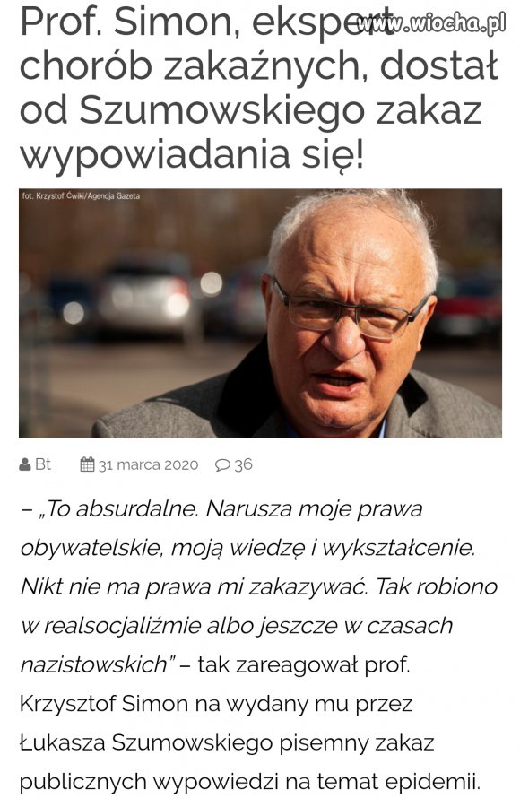 Zakaz wypowiadania się na temat epidemi