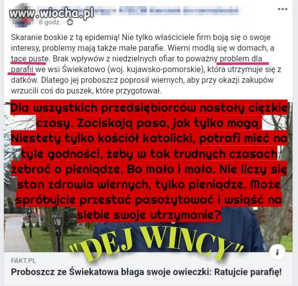 Można było większą plebanię wybudować.