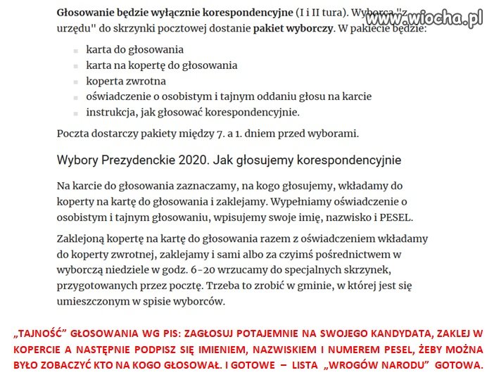 Tajność głosowania wg pis