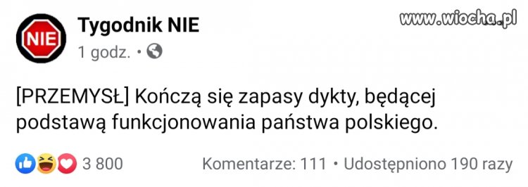 Kończą się zapasy dykty.