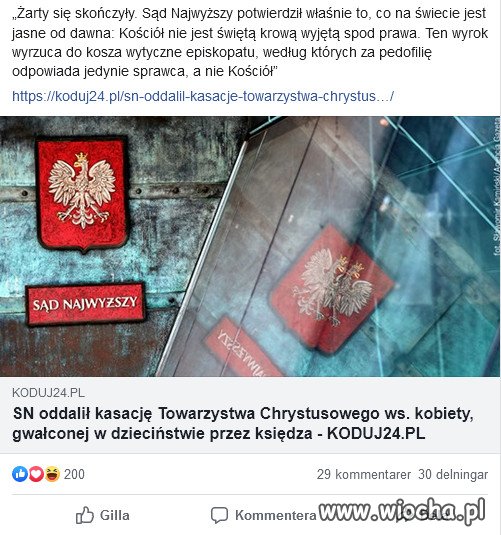 Kościół nie jest świętą krową wyjętą spod prawa.