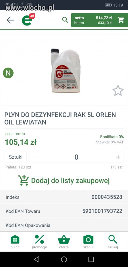 Orlen Płyn do dezynfekcji EUROCASH