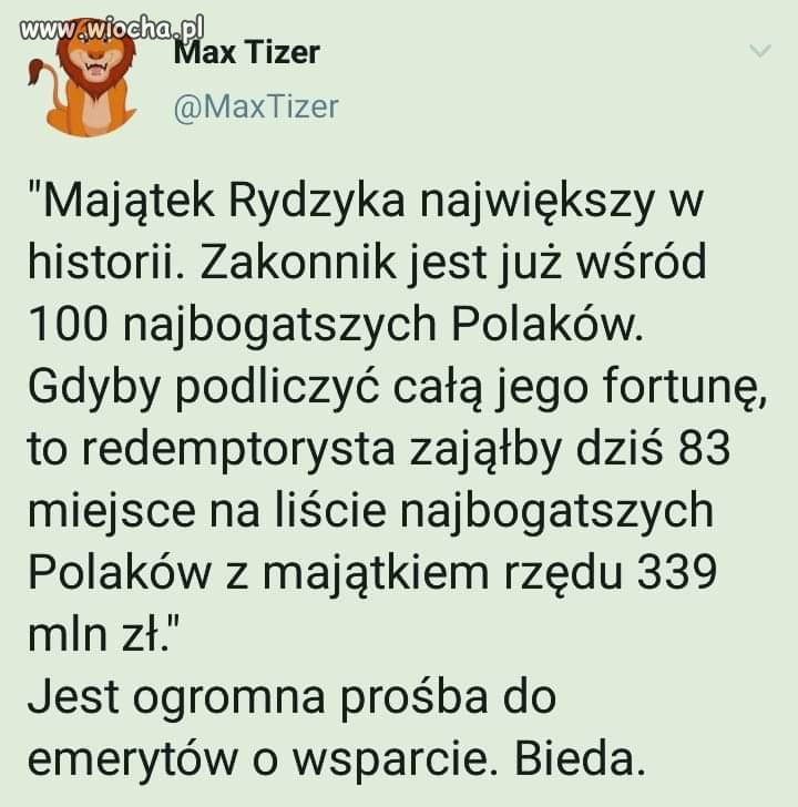 No co? Od bezdomnego dostał. 