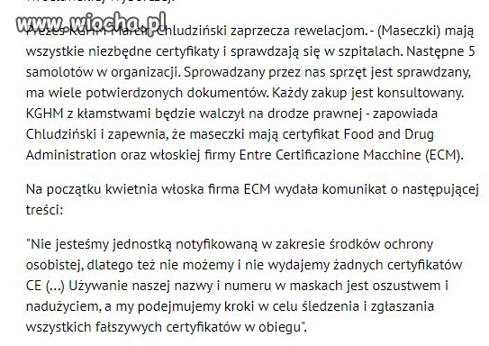 Fałszywy certyfikat na maseczkach ?
