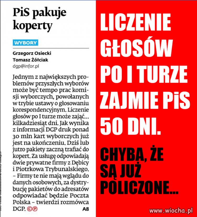 PiS pakuje koperty...