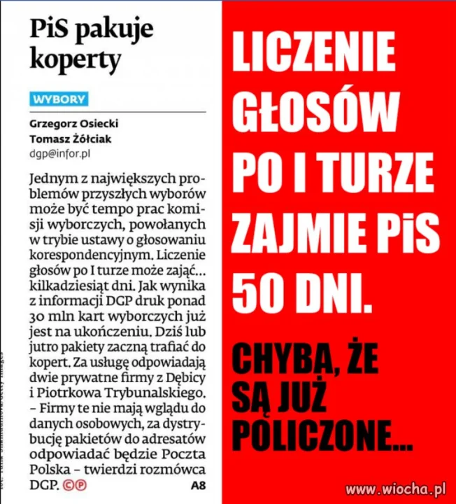PiS pakuje koperty...