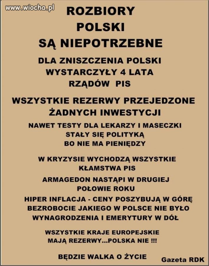 Prawdziwa tragedia się zbliża
