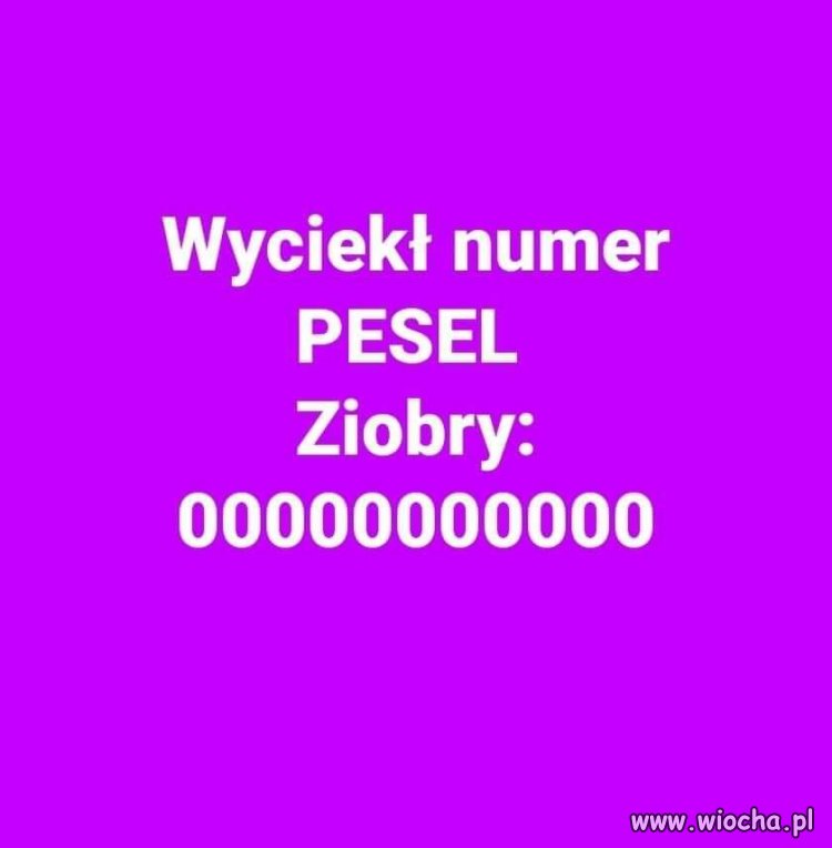 Wyciekł PESEL Ziobry...