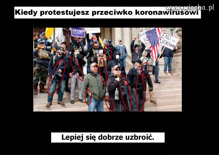 Protestujący przeciwko zamknięciu gospodarki USA