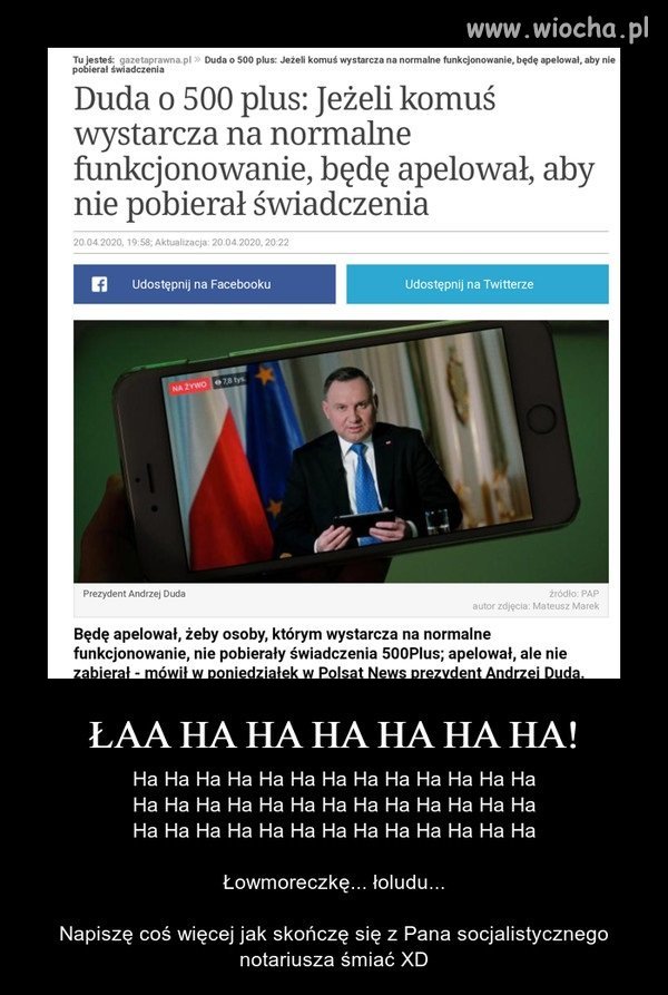 Jego już w dekiel wali.