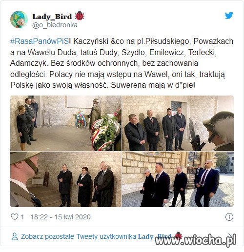 Cała delegacja ostentacyjnie łamiąc prawo pojawiła się na Wawelu