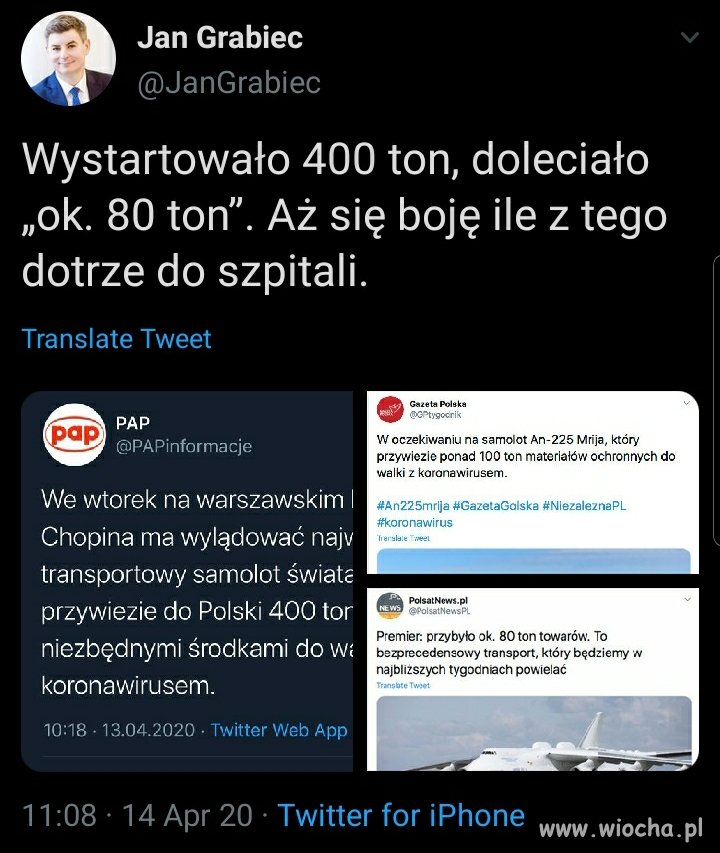 Ile ton leciało, a ile doleciało? 