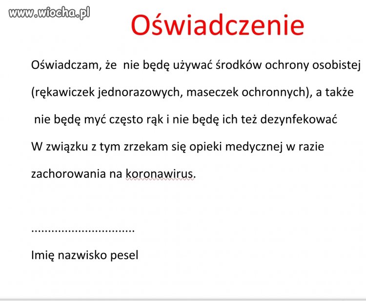 Oswiadczenie