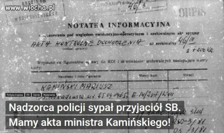 Nadzorca policji sypał przyjaciół SB. 