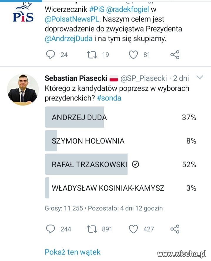 Na prawej stronie zrobili sondaż. I wyszło im tak... 