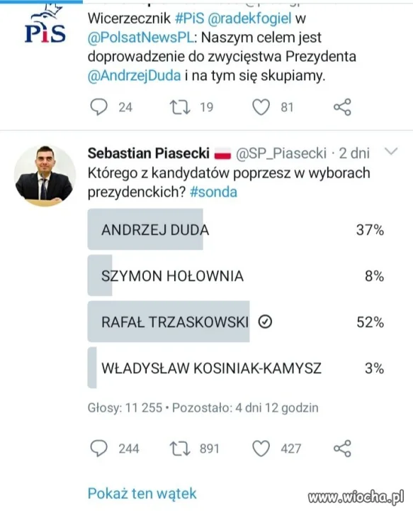 Na prawej stronie zrobili sondaż. I wyszło im tak... 