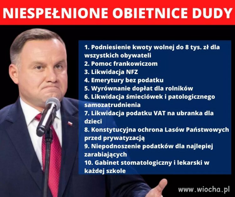 Niespełnione obietnice Prezydenta...