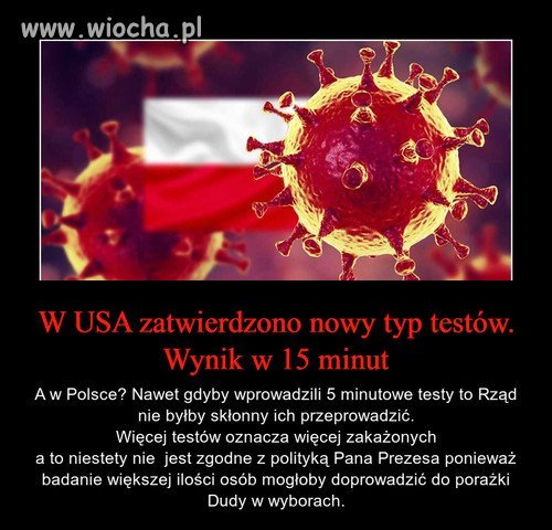 Więcej testów oznacza więcej zakażonych...