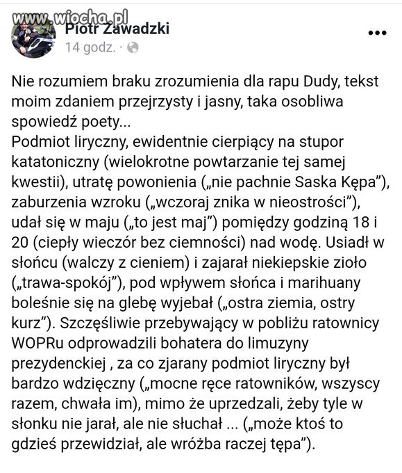 Analiza tekstu PAD