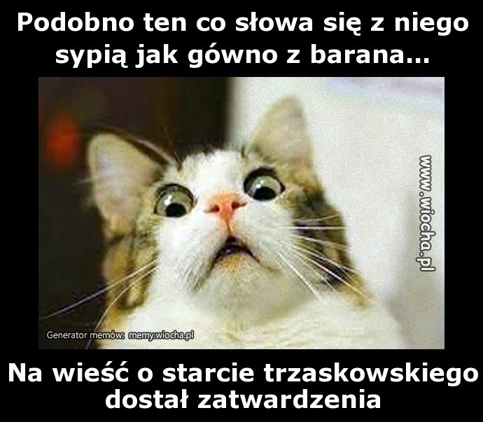 Podobno ten co słowa się z niego sypią jak gówno z