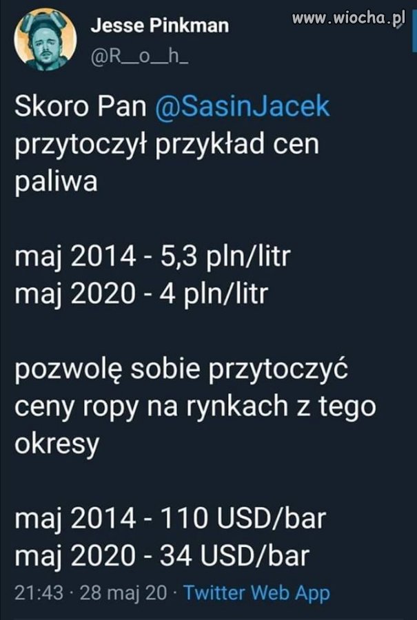 Przytoczył przykład 