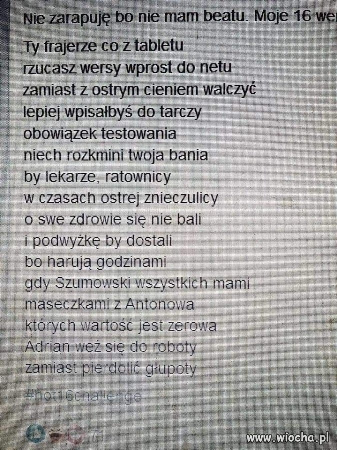 Rap pisany pod naporem ostrego cienia mgły ...