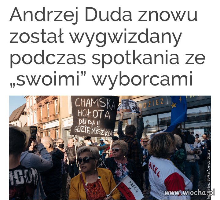 Duda za ten transparent chyba się nie obrazi
