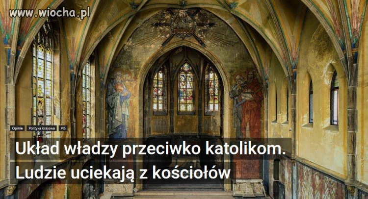 Stale zmniejszająca się liczba osób w kościołach.