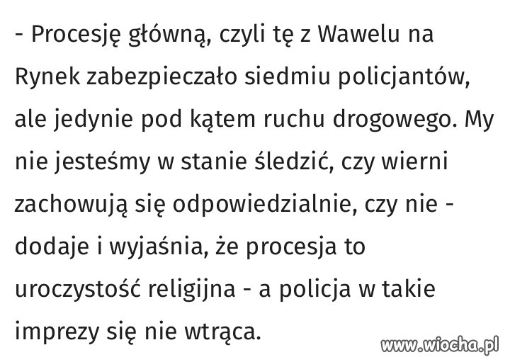 7 policjantów na procesję i wystarczy