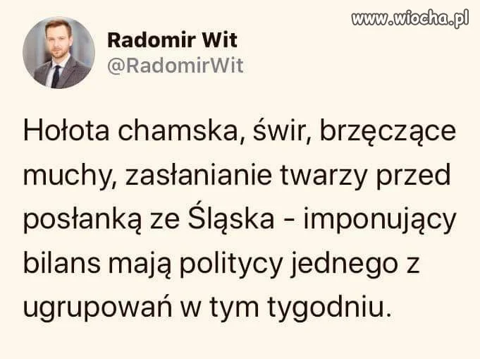 Dorzuciłbym oczyszczanie Polski z brudu...
