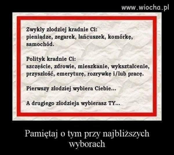 Pamiętajcie o tym w niedzielę ...