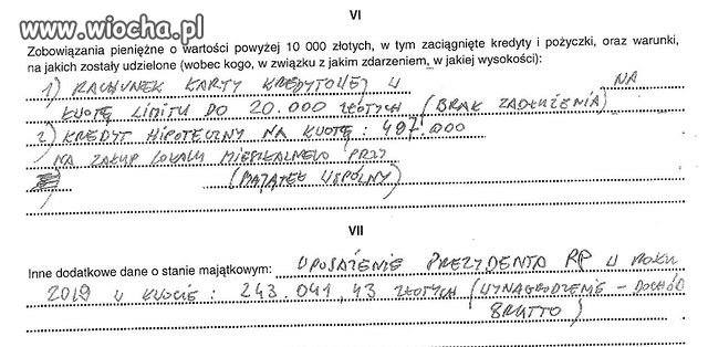 Oświadczenie majątkowe Budynia.