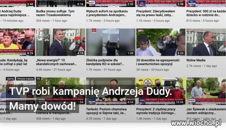 Oto 20 najnowszych filmów TVP na YouTube.