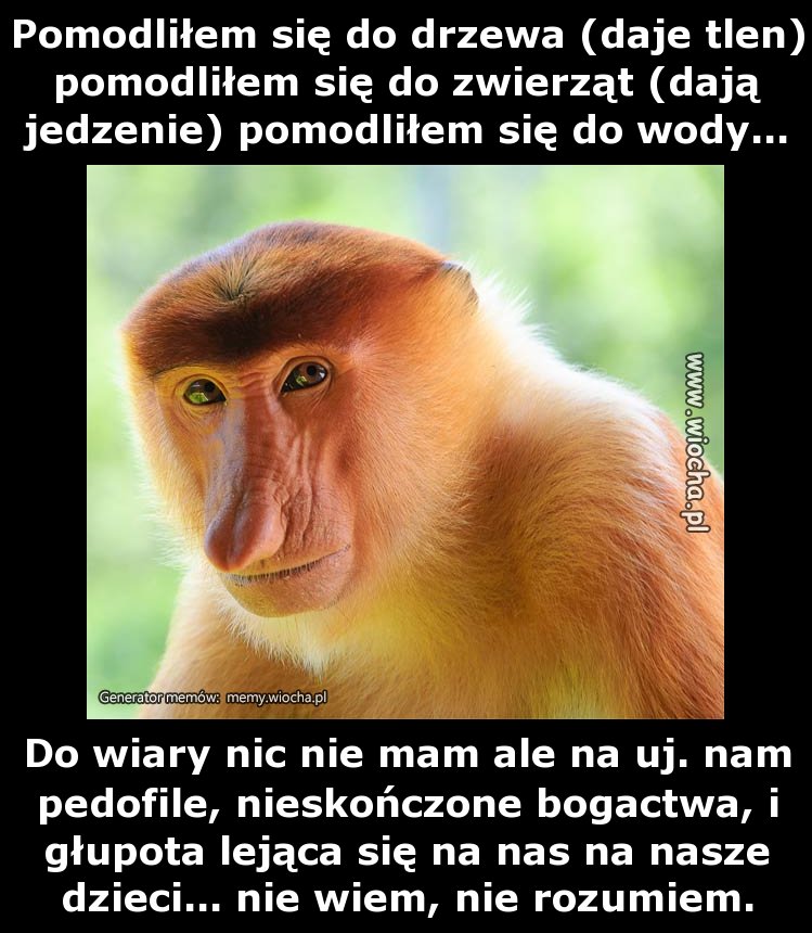 Pomodliłem się do drzewa (daje tlen)pomodliłem się