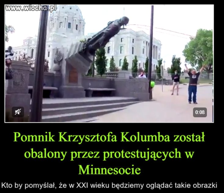 Ci wandale pewnie nawet nie wiedzą kto to Kolumb