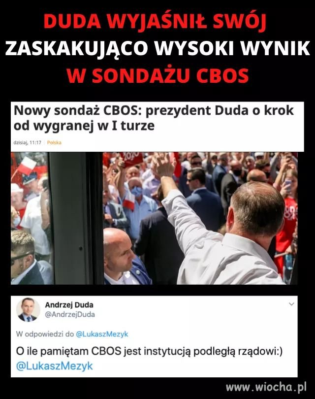 Wynik sondażu CBOS