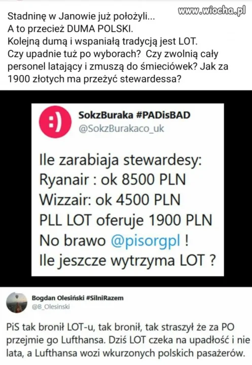 A tak PiS bronił Lot - u