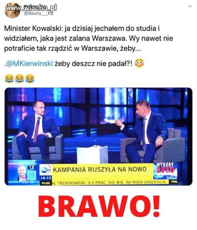 PiS obwinia Trzaskowskiego za deszcz