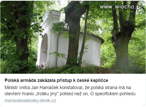 Polskie wojsko okupuje czeską kapliczkę