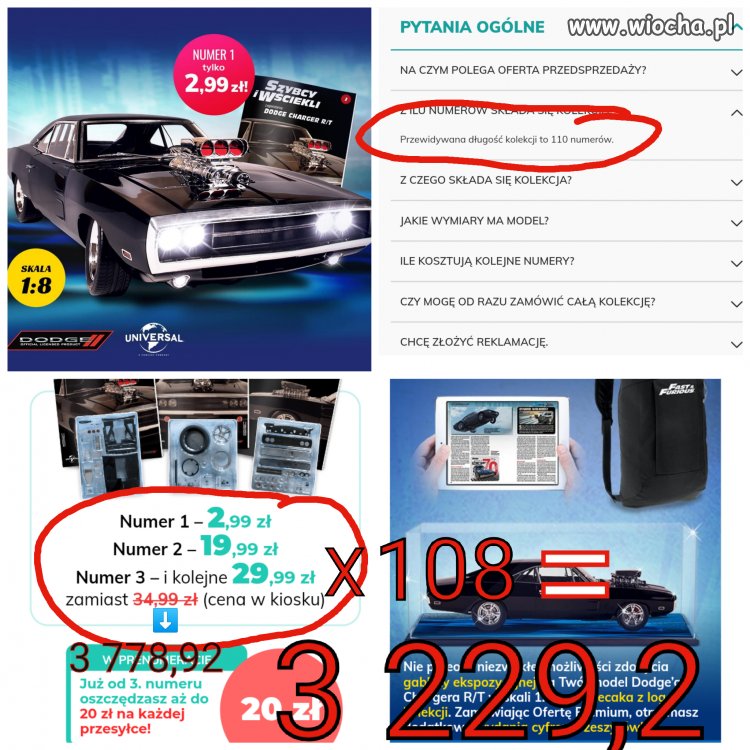 Kwota za resztę numerów.