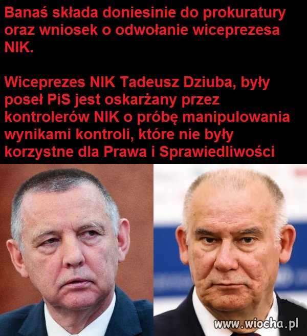 Banaś składa doniesienie do prokuratury